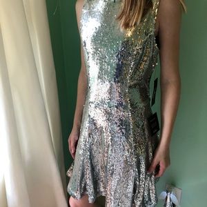 silver party dress
